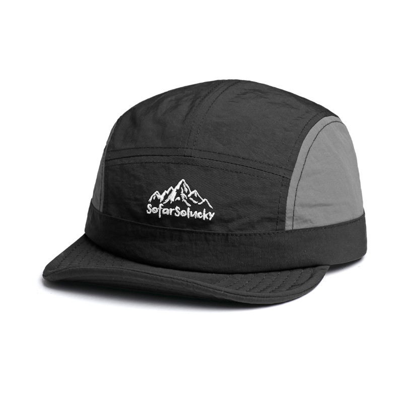 สไตล์ญี่ปุ่นย้อนยุคหมวกปีกสั้นผู้ชายฤดูร้อนแห้งเร็วจดหมายปักสีจับคู่ถนนม่านบังแดดกลางแจ้งหมวกเบสบอลปีกแบน - รูปที่ 7