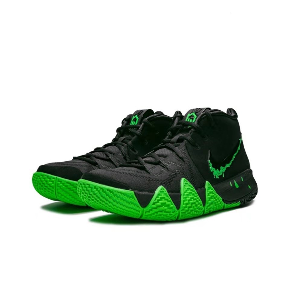 Nike Kyrie 4 รองเท้าบาสเก็ตบอล สีดํา สีเขียว แฟชั่น
