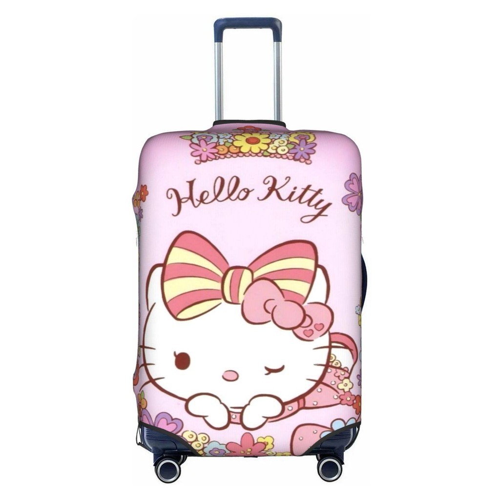 【พร้อมส่ง】ผ้าคลุมกระเป๋าเดินทาง ลายการ์ตูน Hello Kittys น่ารัก ซักได้ 18-32 นิ้ว