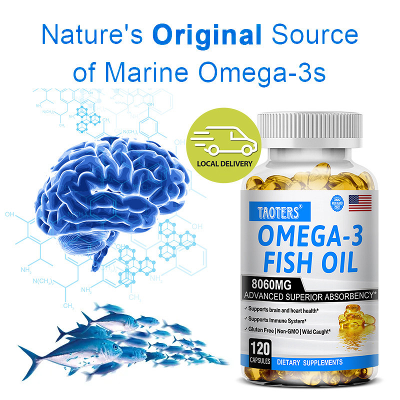 Taoters Fish Oil Omega-3 อาหารเสริม EPA DHA กรดไขมัน เพื่อสมอง หัวใจ ภูมิคุ้มกัน สุขภาพ และเสริมความจําสมาธิ