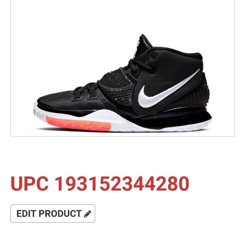 Nike Kyrie 6 สีดำเจ็ทแบล็ค แฟชั่น