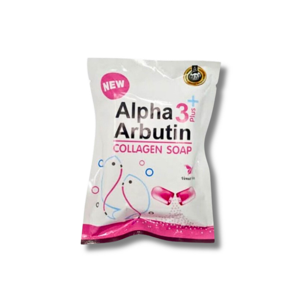 สบู่อัลฟ่าอาร์บูติน Alpha Arbutin collagen soap ขนาด 80 g. (1 ก้อน) ✅