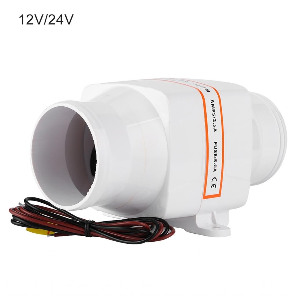 Cloudshop1 Marine Bilge Air Blower 3 นิ้ว In-Line Mute พัดลมระบายอากาศที่แข็งแกร่งสำหรับเรือยอชท์เรือ RV