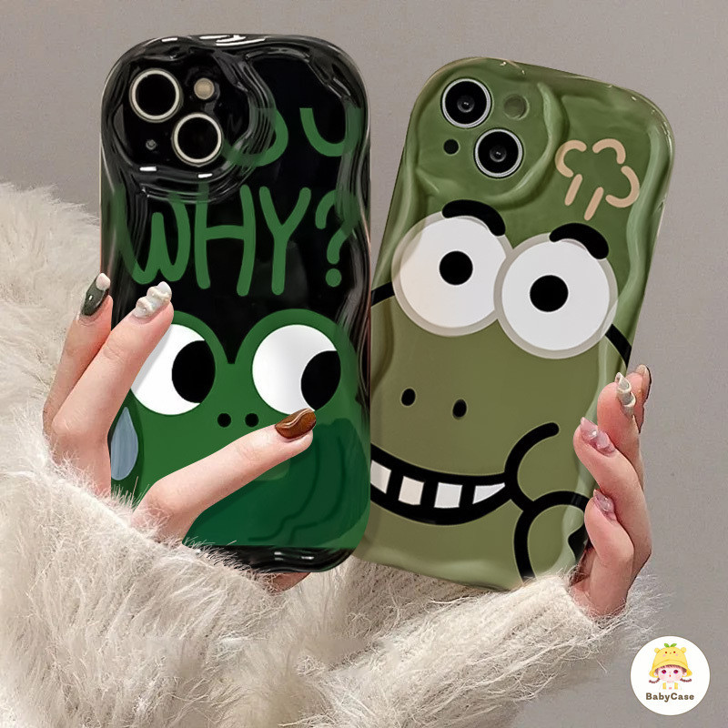 มอนสเตอร์น่ารักจระเข้ 3D คลื่นโค้งขอบนุ่มเข้ากันได้ iPhone 7 8 Plus XR X XS Max 15 11 13 12 14 Pro Max 11 13 mini