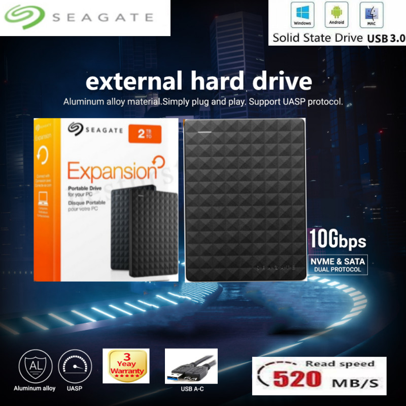 Seagate- ฮาร์ดไดรฟ์ภายนอก 1TB 2TB HD USB 3.0 4TB