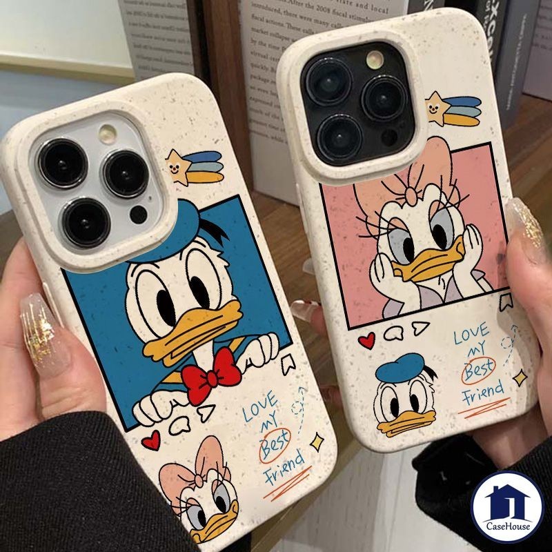 ส่งจากไทย เคสที่ย่อยสลายได้ของ Donald Duck น่ารักเข้ากันได้ iPhone 15 11 14 12 13 Pro Max XR 7 8 6 6s Plus X XS MAX