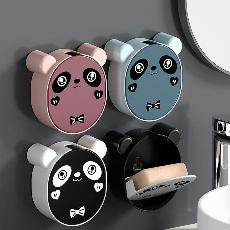 ที่วางสบู่ กล่องใส่สบู่ ที่ใส่สบู่ ติดผนัง รูปหมี ประกอบง่าย สำหรับห้องน้ำ Soap Dishes-1052
