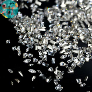 RENBG 50 ชิ้น/เซ็ตด้านล่างแบนเล็บ Rhinestones Glitter เงินคริสตัลตกแต่งเล็บ DIY วัสดุเล็บ Charm อุปกรณ์เสริม TH
