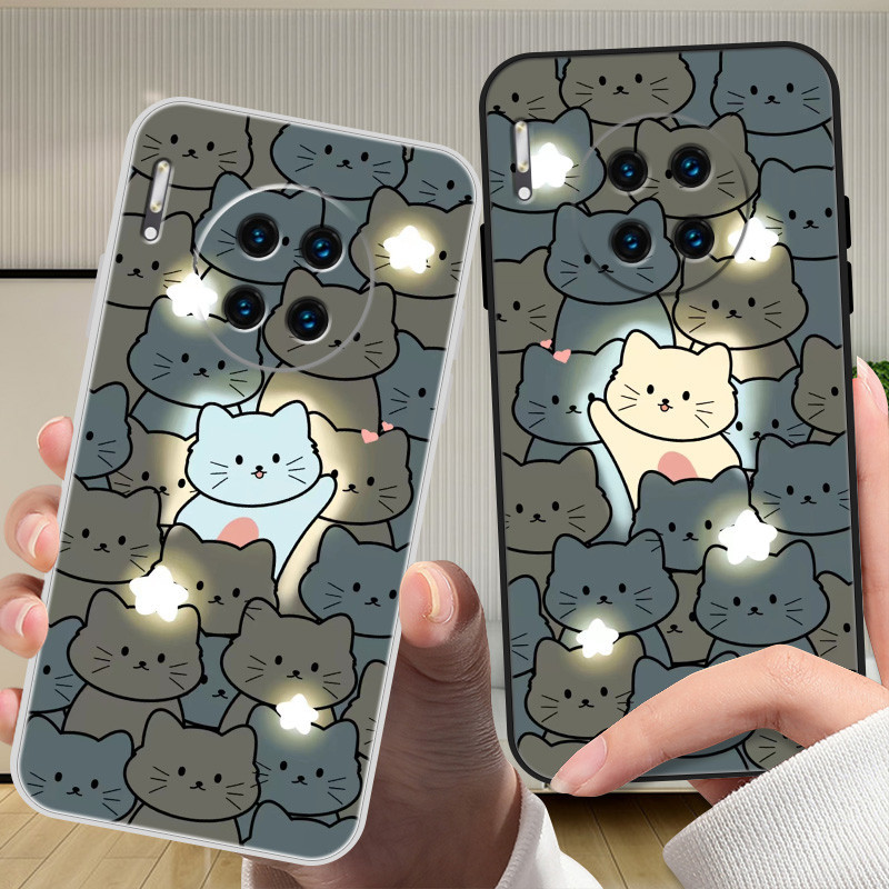 Dmy เคสซิลิโคนนิ่ม ลายแมว กันกระแทก สําหรับ huawei mate 30 40 10 20 20X P10 plus P20 lite P30 P40 P50 Y9 Prime 2019