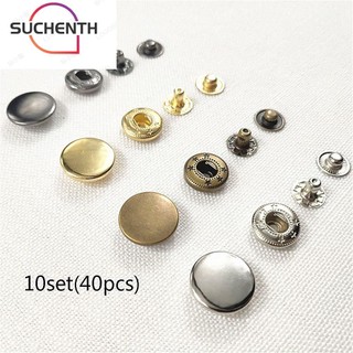 Suchenth กระดุมสตั๊ด อุปกรณ์เสริม สําหรับเย็บผ้า สมุดภาพ 10 ชุด (40 ชิ้น)