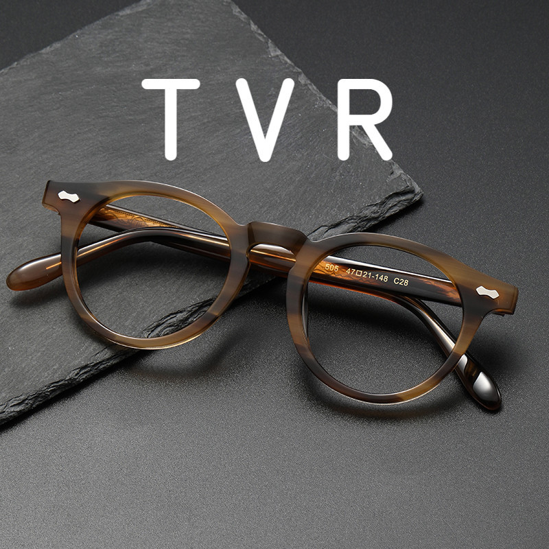[TOTU glasses] กรอบแว่นตาแฮนด์เมดสไตล์ญี่ปุ่น TVR 505แบบเดียวกับแว่นตาย้อนยุคกรอบวงรีกรอบแว่นสายตาสั