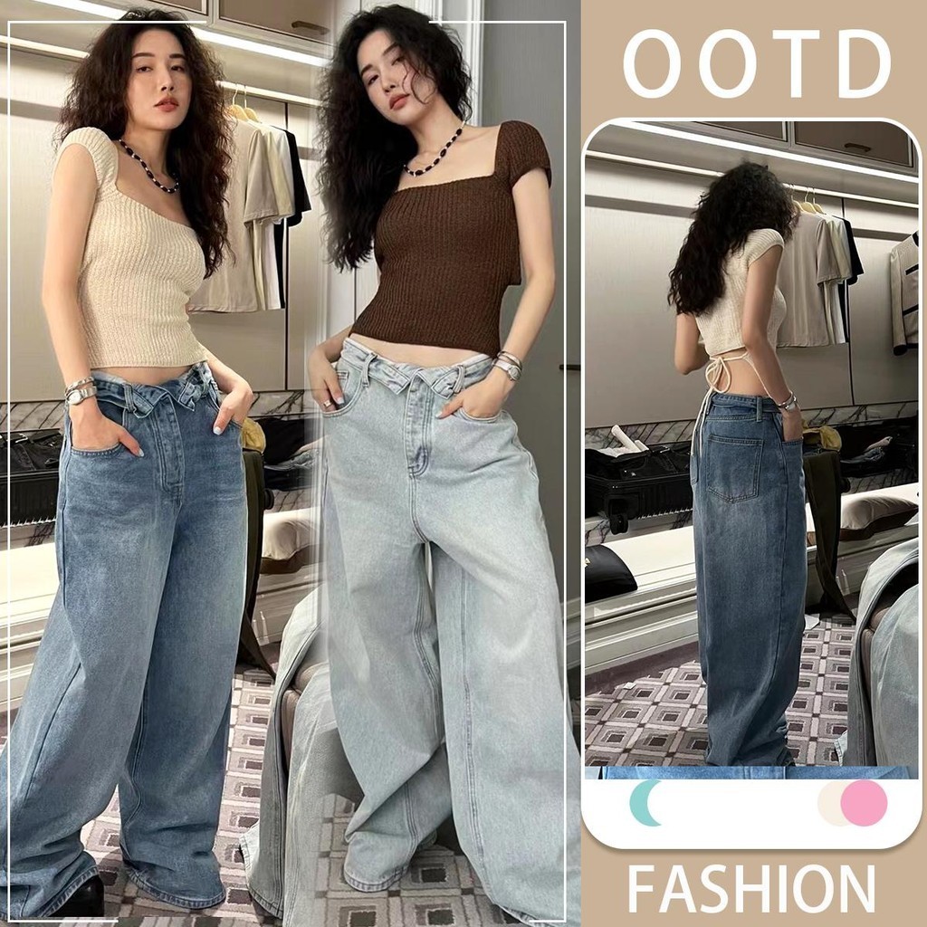 KOKO 12359-2❤️เสื้อครอปไหมพรมแขนสั้น คอเหลี่ยมเสื้อยืดผู้หญิง ส่วนที่บาง ผูกหลัง ทรงสลิมฟิตสไตล์เกาหลี สีทึบ
