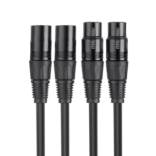 【1.5M สายดำ 】สายสัญญาณเสียง XLR Male To XLR Female (ผู้เมีย) Mic Cable ยาว 1 เมตรXLR-XLR 3Pin สายเคเบิล ชายหญิง สายเชื่อ