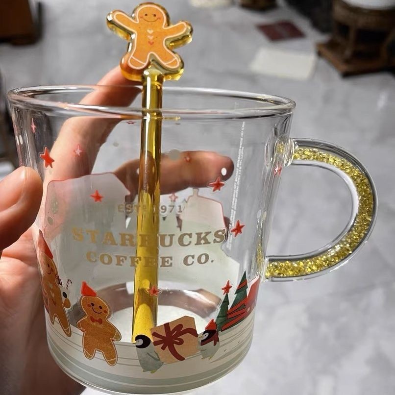 Starbucks แก้วกาแฟ ลายคนขนมปังขิง เปลี่ยนสีได้ 355 มล. ของขวัญคริสต์มาส - รูปที่ 5