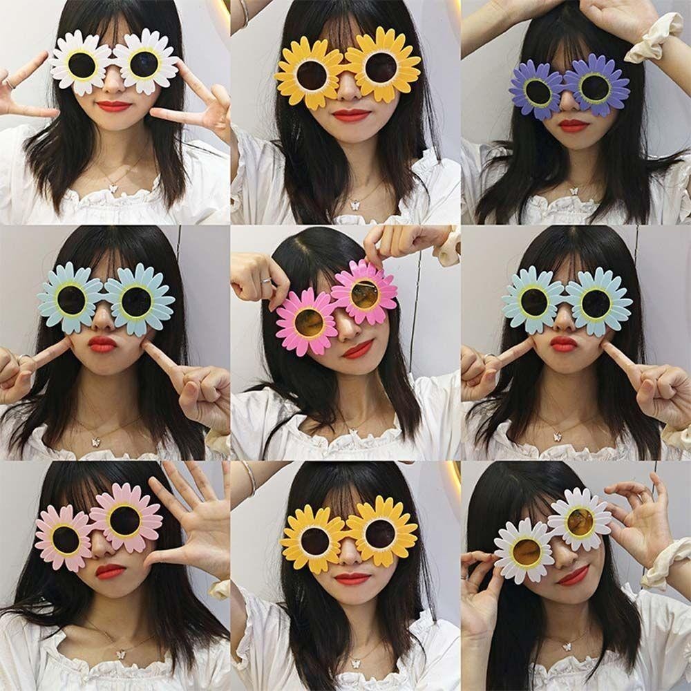 LLLABY แว่นตาดอกไม้, Sun Flower Shape กรอบใหญ่ Daisy Shades, อินเทรนด์ถ่ายภาพ Props แว่นตาตกแต่ง - รูปที่ 2