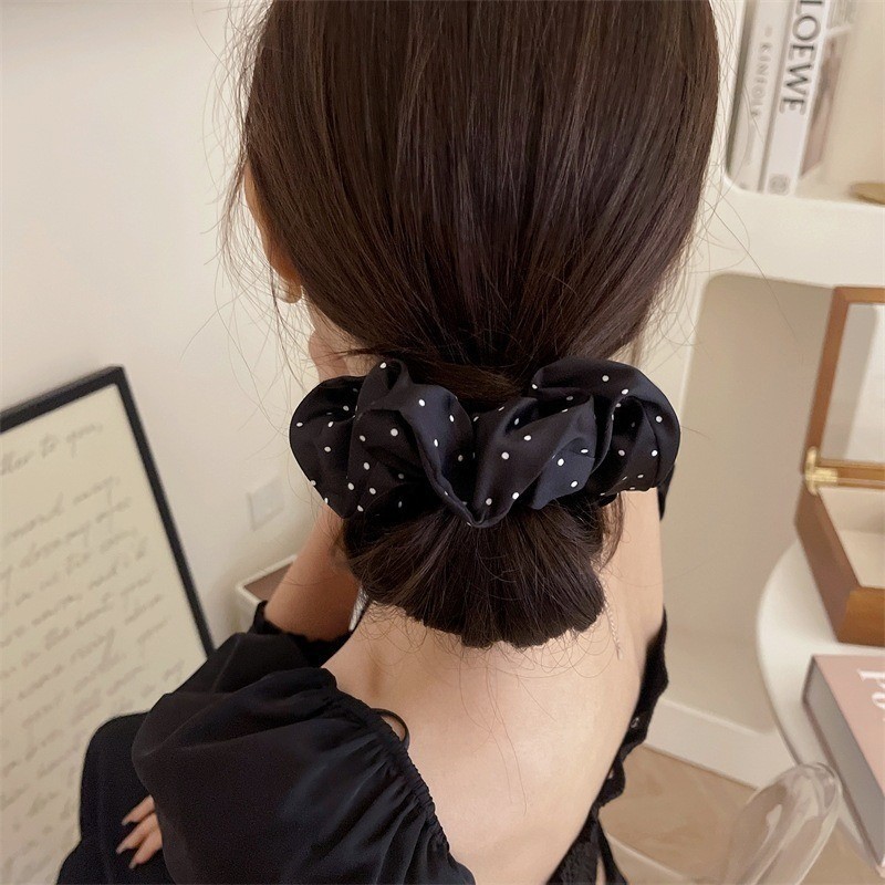 [ Featured ] ยางรัดผม ผ้าซาติน ลายจุด - ยางรัดผม ลําไส้ใหญ่ - ยางรัดผมแฟชั่น - ริบบิ้นผม ความสง่างาม - ยางรัดผม - เครื่องประดับผมเด็กผู้หญิง