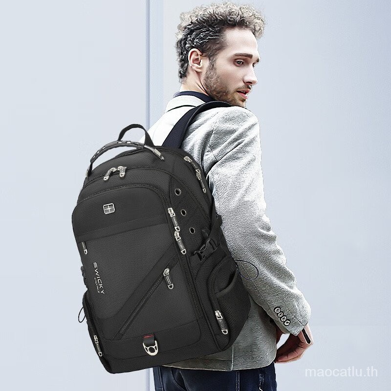 SWICKYBackpack Men's Backpack Large Capacity Multi-Compartment Can Accommodate15.6Inch Laptop Leisure Travel