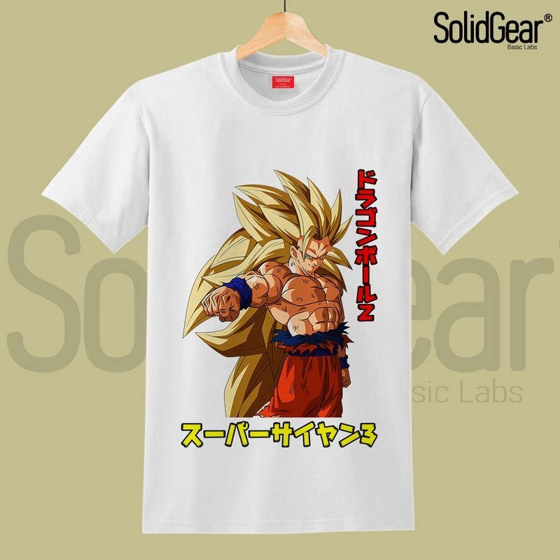 【HOT】COTTONเสื้อยืด พิมพ์ลายอนิเมะ Dragonball Goku Super Saiyan Distro สีพื้น เสื้อยืดผู้ชาย