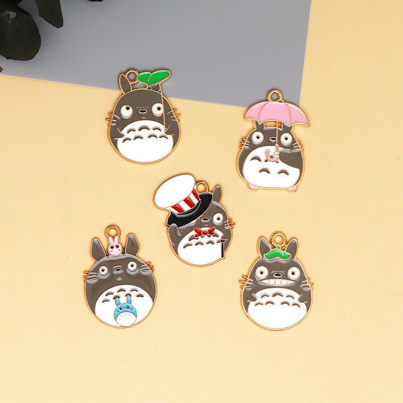 2 ชิ้น/ล็อตการ์ตูนอะนิเมะ Totoro โลหะผสมเคลือบจี้อุปกรณ์เสริม Charms สําหรับผู้หญิง, Key Chain/ต่างหู/สร้อยคอจี้ทําด้วยมือ DIY เครื่องประดับ 0881