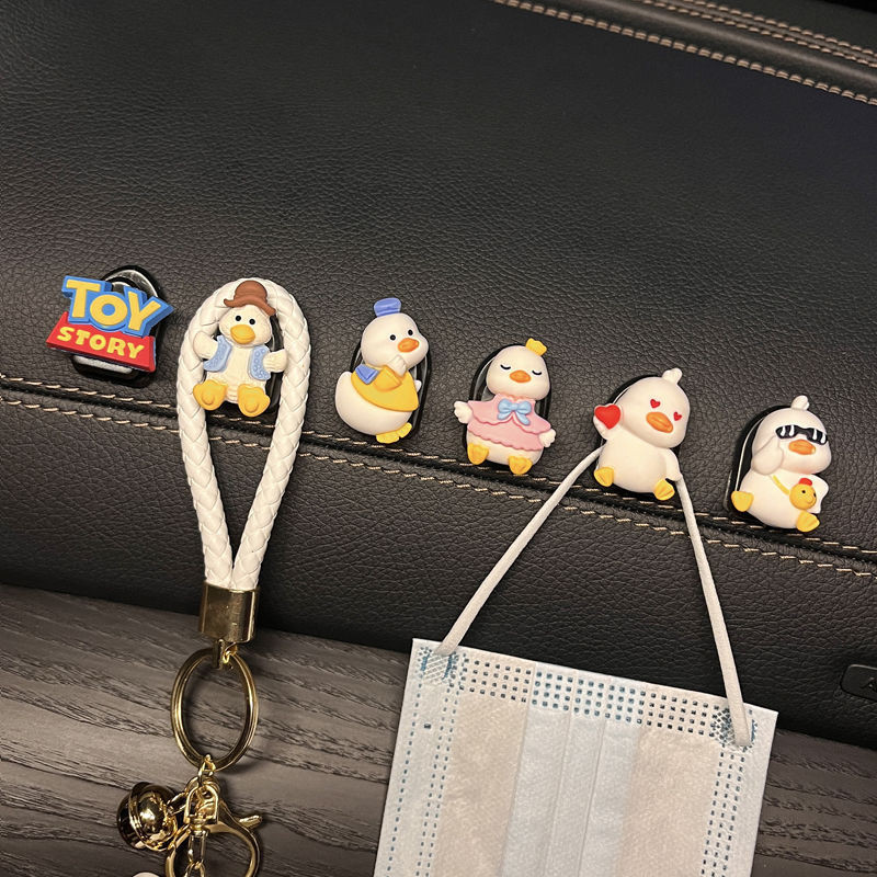 6ชิ้น รถติดตะขอมัลติฟังก์ชั่รถด้านหน้าแถววัตถุตะขอการ์ตูนรถอุปกรณ์ตกแต่งภายใน - รูปที่ 5