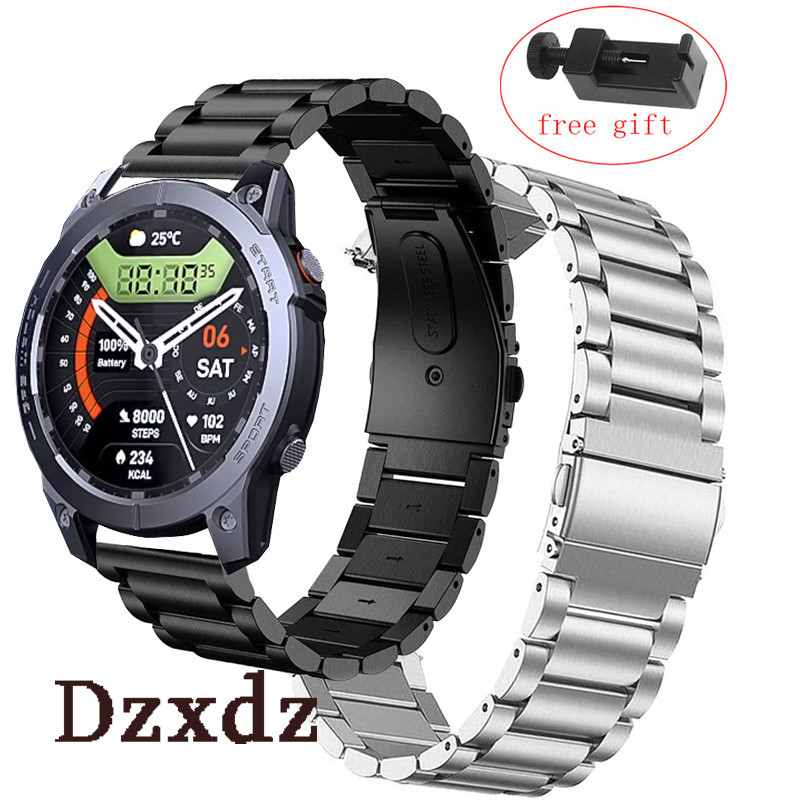 สายนาฬิกาข้อมือสเตนเลสโลหะ อุปกรณ์เสริม สําหรับ Zeblaze Stratos 3 Pro Smart Watch
