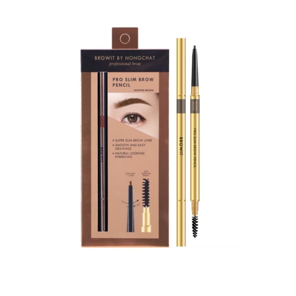 ♦️ของแท้·ส่งด่วน·ถูก♦️Browit by NongChat Pro Slim Brow Pencil : บราวอิท โปร ดินสอเขียนคิ้ว น้องฉัตร x 1 ชิ้น dayse ราคา ถูกที่สุด ดีลบีเคเค