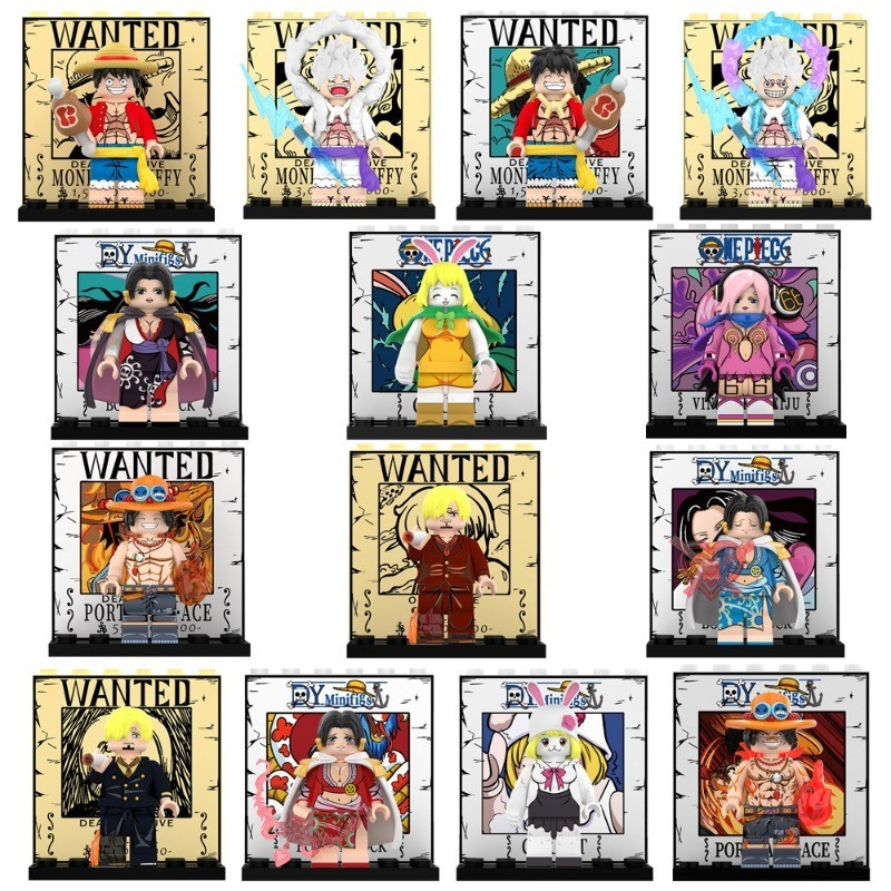 ฟิกเกอร์ตัวต่อ รูปการ์ตูนอนิเมะ Luffy Boa Hancock Sanji Carrot Ace Vinsmoke Reiju One Piece ขนาดเล็ก ของเล่นสําหรับเด็ก