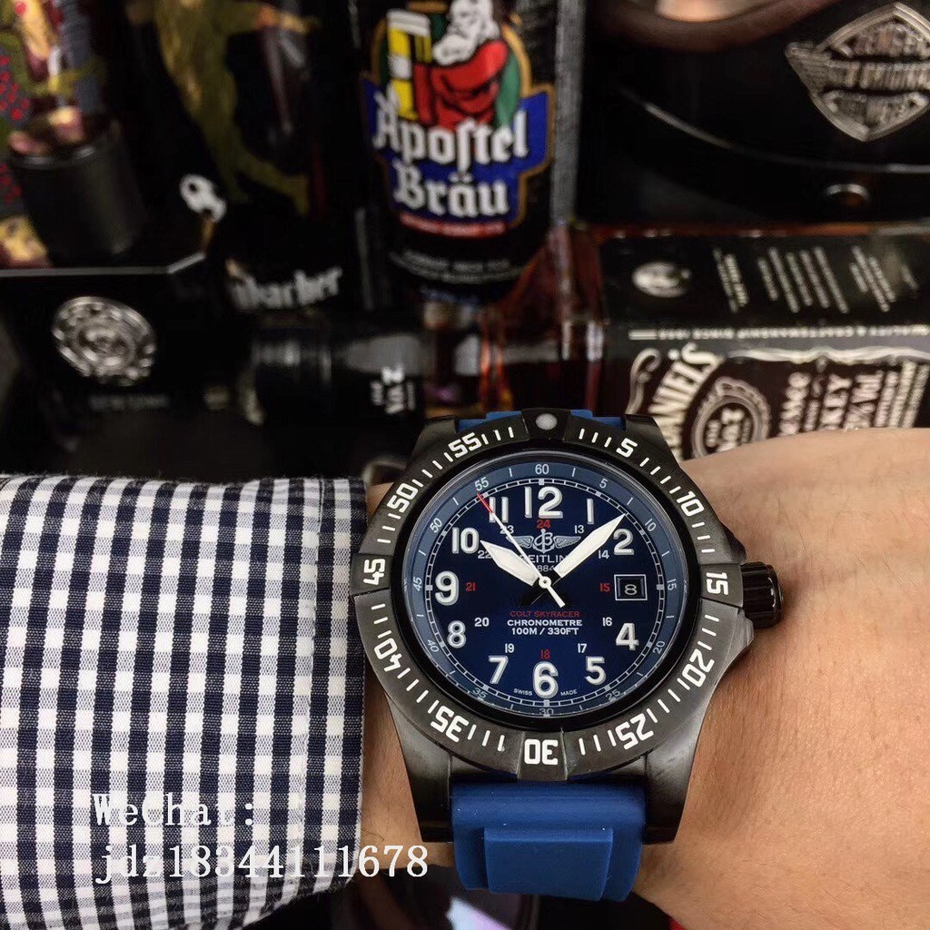 Breitling Avenger Series นาฬิกาข้อมืออัตโนมัติ สายยาง ขนาด 43 มม. สําหรับผู้ชาย