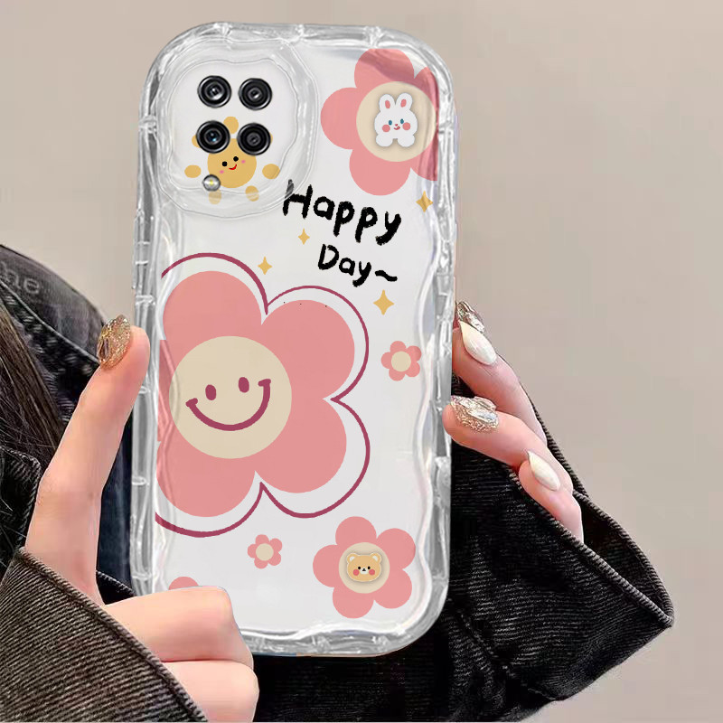 เคส Samsung A12 เคสซัมซุง A22 M12 M22 M32 4G 5G ดอกไม้รุ้งปลาวาฬแมวน่ารัก กันกระแทกป้องกันกล้องขอบนิ่มเคสโทรศัพท์ วัสดุที่เป็นมิตรกับสิ่งแวดล้อม