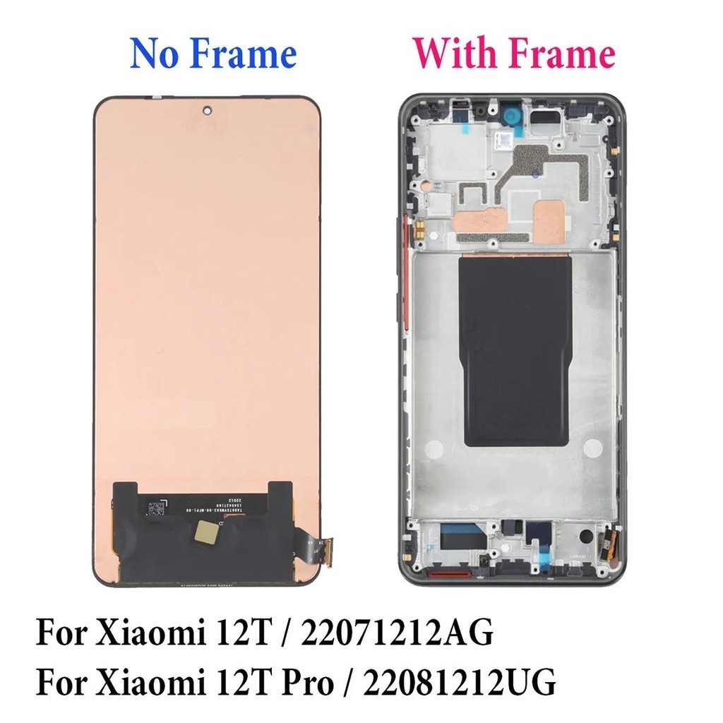 Amoled ของแท้ สําหรับ Xiaomi 12T Pro 22081212Ug 12t 22071212Ag จอแสดงผล LCD หน้าจอสัมผัส Digitizer แบบประกอบ