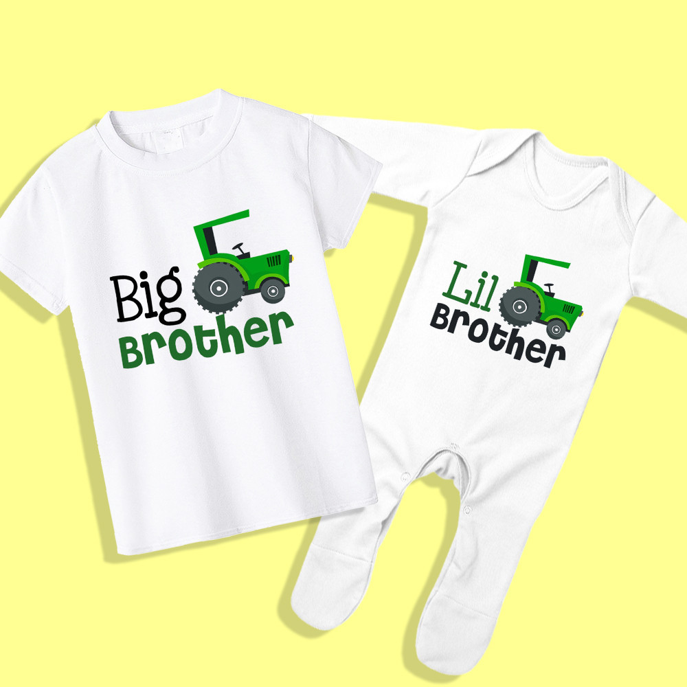 เสื้อยืด พิมพ์ลาย Big Brother Lil Brother เหมาะกับของขวัญ สําหรับพี่ชาย และเด็กทารก