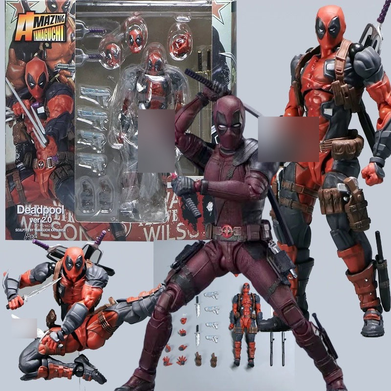 ฟิกเกอร์ Revoltech Mafex Deadpool 025EX Figma ข้อต่อขยับได้