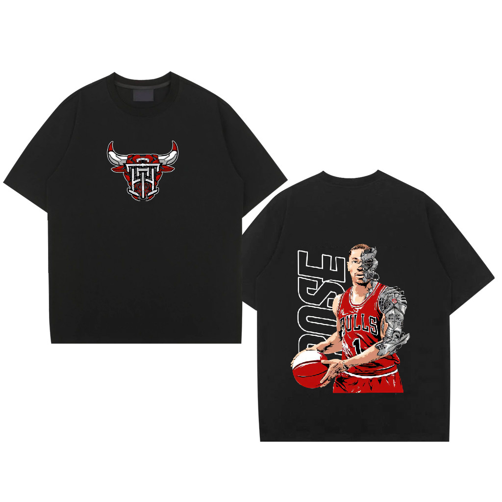 Derrick Rose CHICAGO BULL ทีม การพิมพ์ ระดับไฮเอนด์ กราฟฟิตี แฟชั่น ระบายอากาศได้ กีฬา แขนสั้น COD