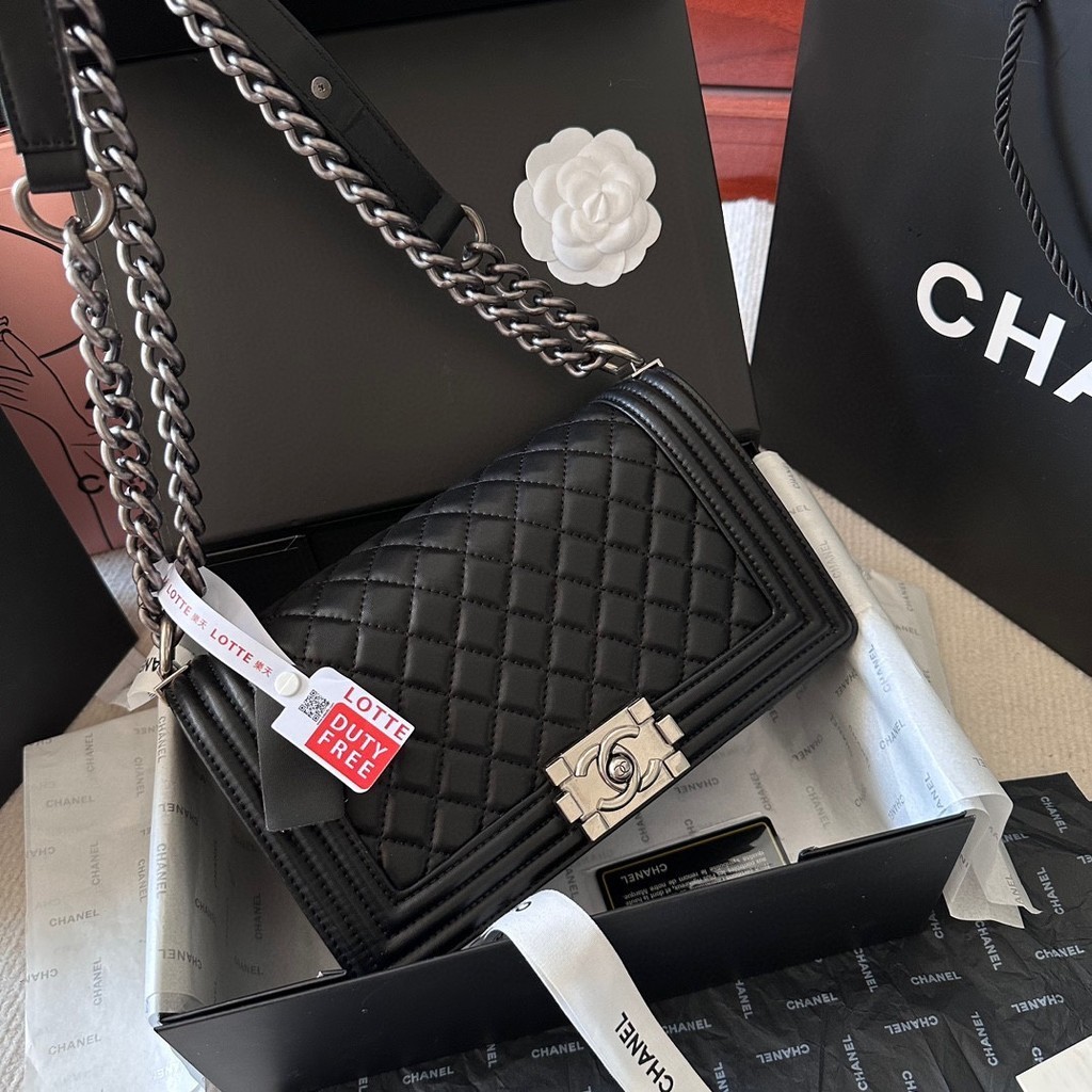 Ch * * L Leboy 23ss กระเป๋าสะพายไหล่ สายโซ่ ขนาด 25 ซม. สําหรับผู้หญิง 275087