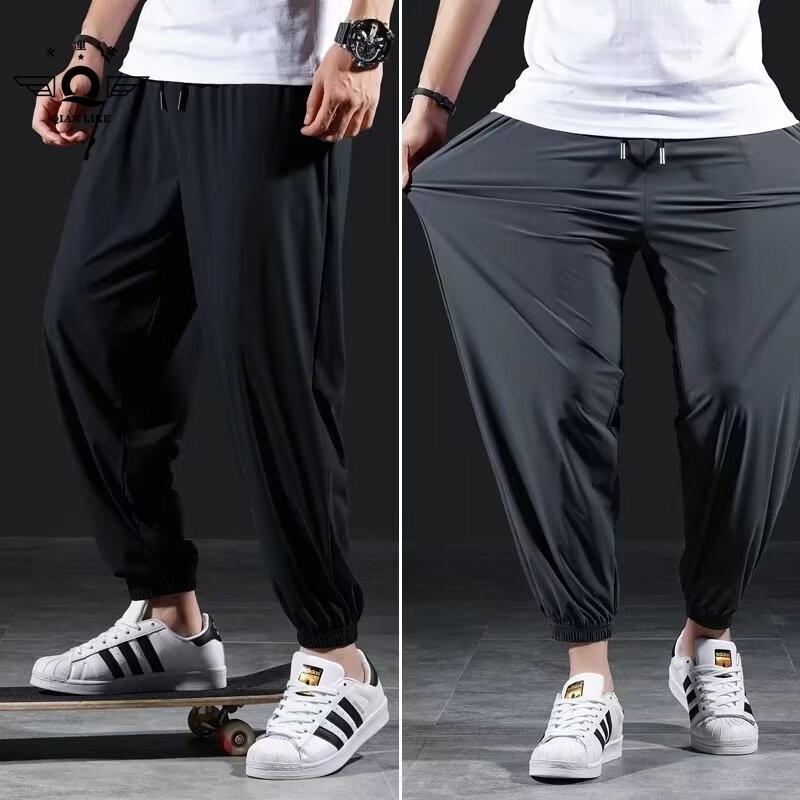 M-8XL Fashion Long Pants Stretch Cuffed Loose Comfort Pocket Quick Drying Mens Pants