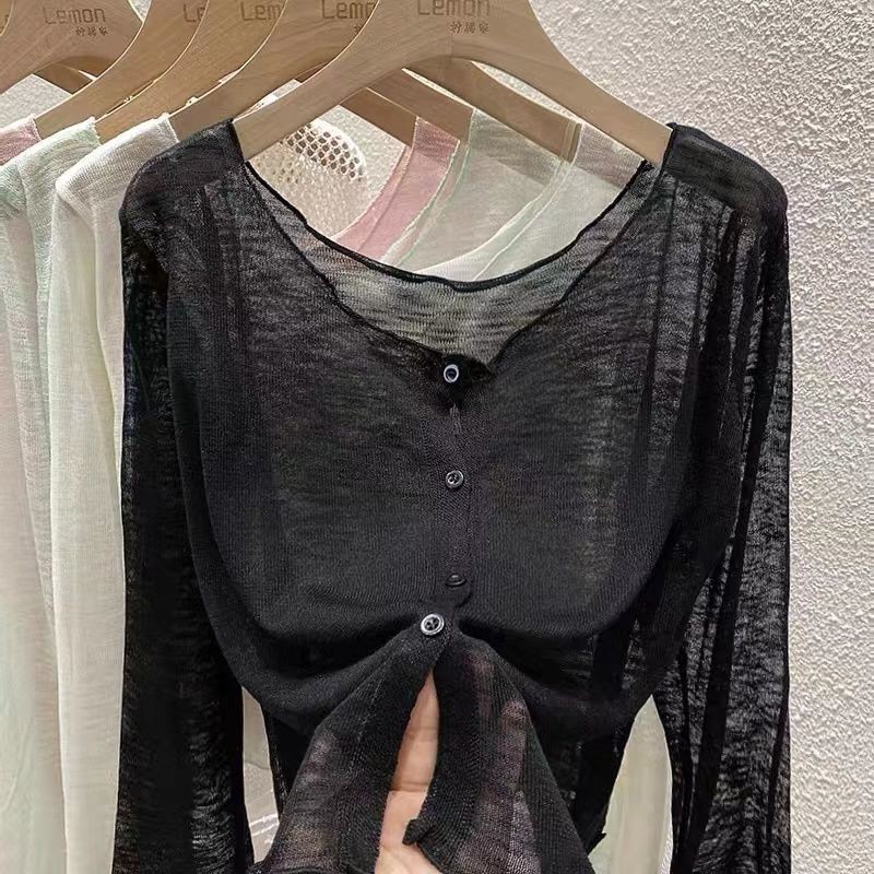 เสื้อคาร์ดิแกนแขนยาว ผ้าเรยอน กันแดด ทรงหลวม เข้ากับทุกชุด สําหรับผู้หญิง SL