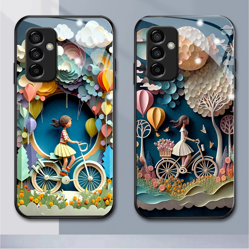 เคสโทรศัพท์มือถือแบบแก้ว ลายโครม่า สําหรับ Samsung A345G A01 A02 M02 A03 A04 A11 M11 A135G A04S A14 