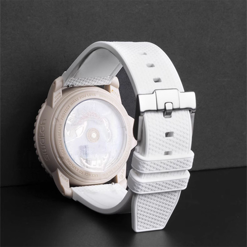 สายนาฬิกาข้อมือ ยางซิลิโคน 20 มม. 22 มม. กันน้ํา สําหรับ MoonSwatch Seiko Water Ghost