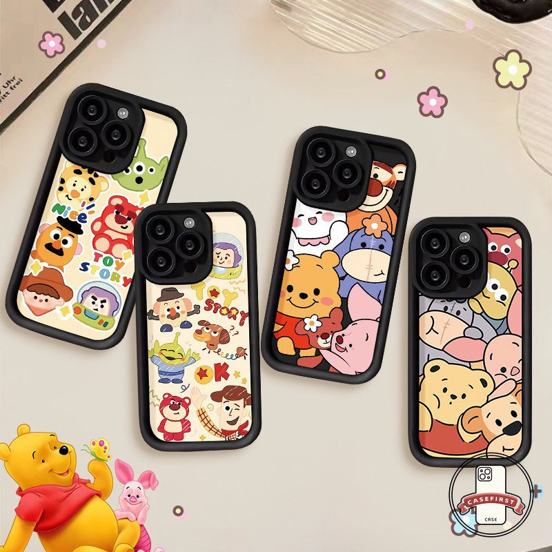 กล่องของเล่นน่ารัก ๆ ของลอตโซ่วินนี่เข้ากันได้กับ IPhone 11 13 15 14 12 Pro Max XR 14 6 6S 8 15 7 Plus X XS Max SE 2020