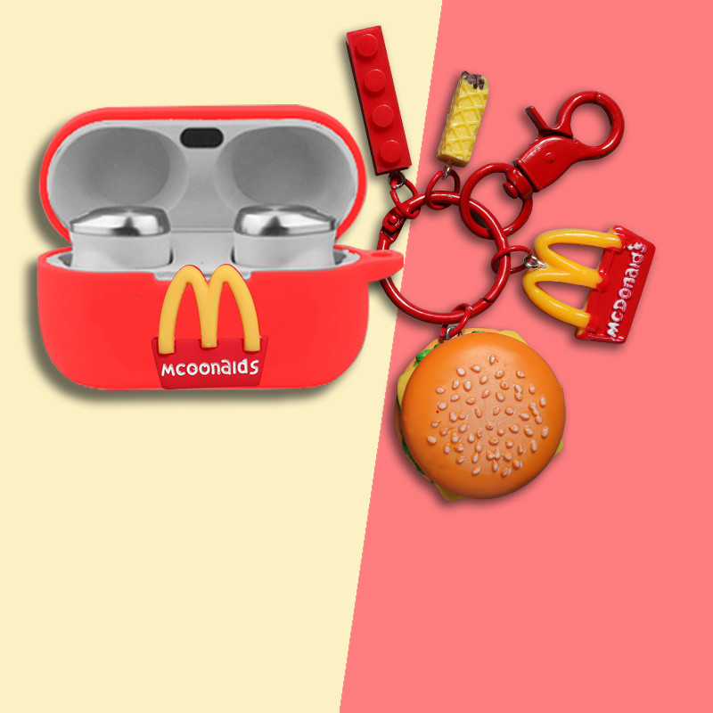 For Technics EAH-AZ100 Case Cute Hamburg Astronaut Keychain Pendant Cartoon Silicone Soft Shell Tech