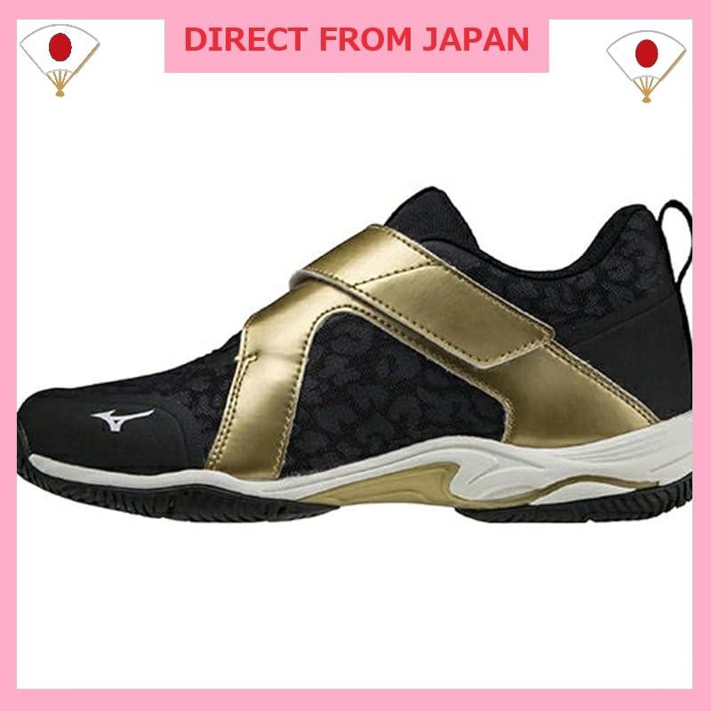 [Mizuno] Fitness Shoes Wave Diverce LG LITE 2 Indoor Studio Gym Exercise Black/White/Gold 24.5cm 2E
