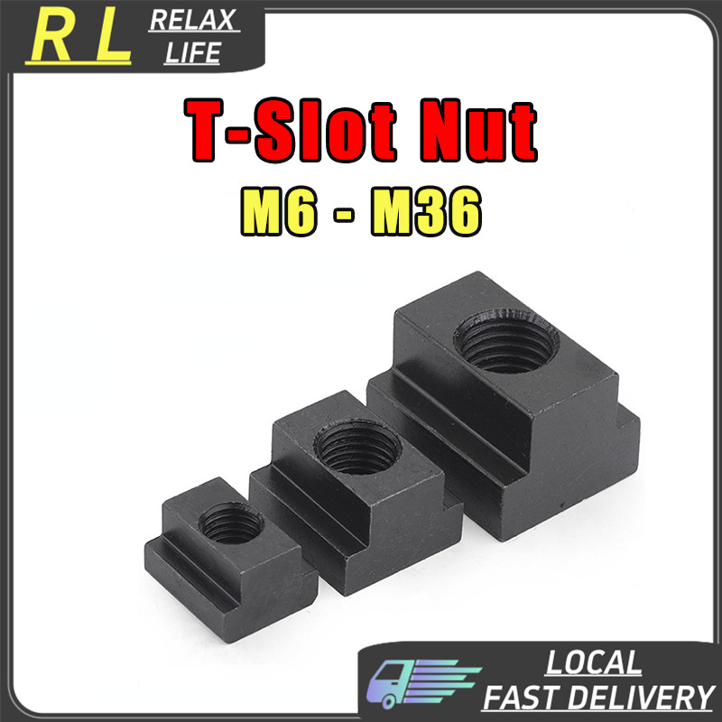RL T-Slot Nut Machining T-Nuts เหล็กสีดํา M6 M8 M10 M12 M14 M16 M18 M20 M22 M24 M26 M27 M28 M30 M32 