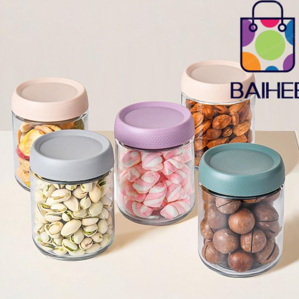 Baihee โถอาหาร Prep พร้อมฝาปิด 480ml 16oz ภาชนะข้าวโอ๊ตข้ามคืน, เครื่องมือเก็บอาหารปากกว้างภาชนะใส่อาหารสําหรับขนมขบเคี้ยวเครื่องเทศน้ําตาล
