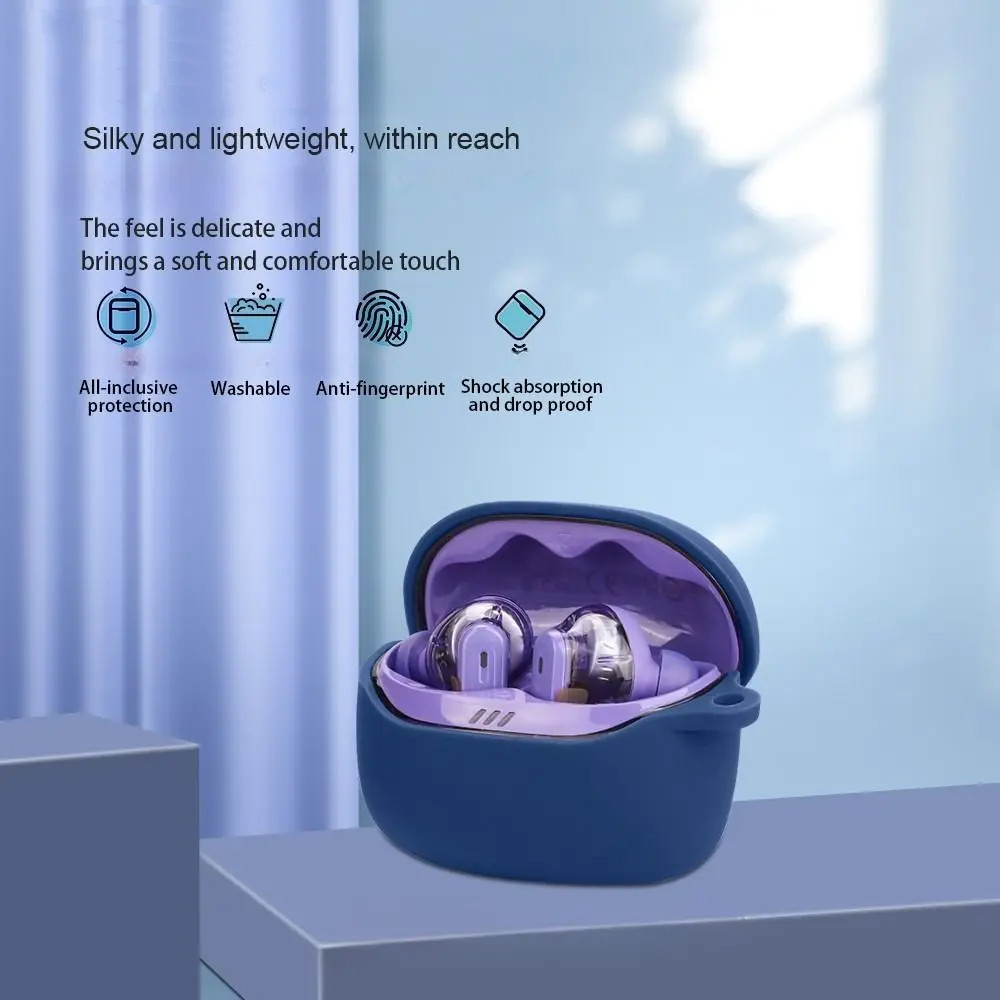 สําหรับ JBL Tune Beam 2 ฝาครอบหูฟังสีทึบซิลิโคนกันกระแทกหูฟัง JBL Tune Beam2 Tune