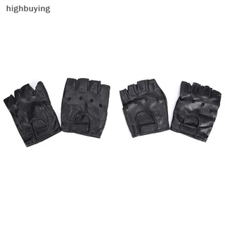 [ซื้อสูง] หนังสีดําขับรถรถจักรยานยนต์ นักขี่จักรยาน ถุงมือไร้นิ้วผู้ชายผู้หญิงถุงมือหุ้นใหม่