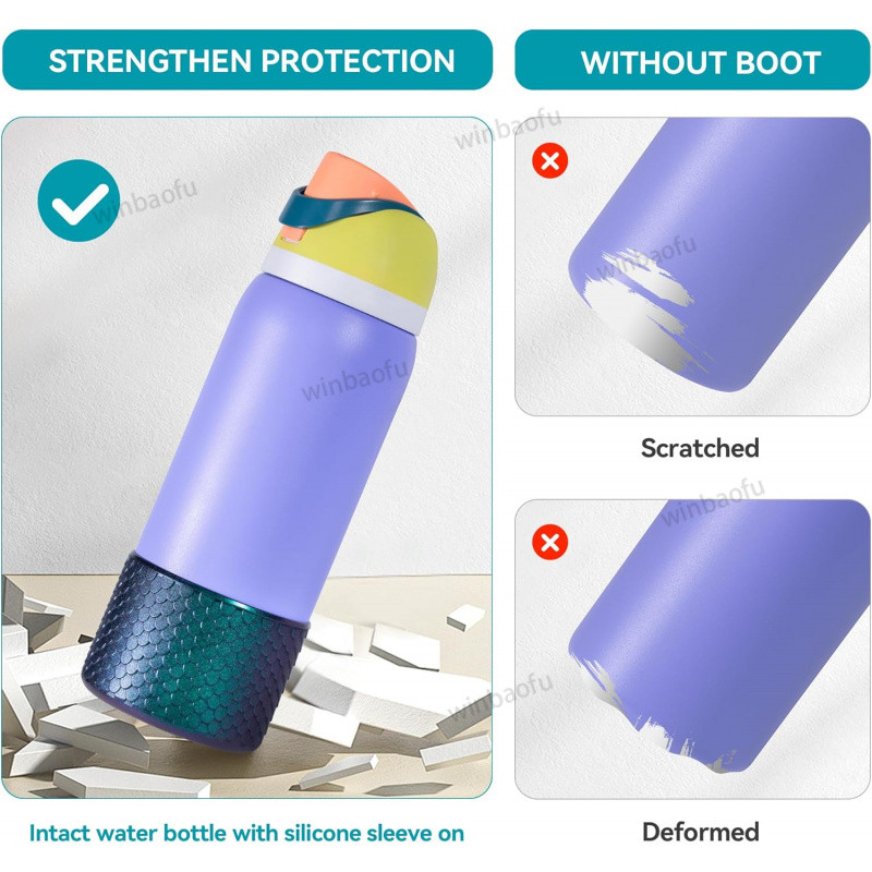 ซิลิโคนขวดน้ํา Boot สําหรับ Owala 24oz 32oz 40oz, Bling Anti-Slip แขนป้องกันสําหรับ FreeSip/Twist/Flip Water Bottles, BPA ฟรี ราคา ถูกที่สุด ดีลบีเคเค แกลเลอรีภาพที่ 5