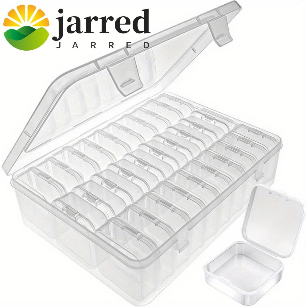 Jarred กล่องเก็บเครื่องประดับ,หลายตารางสร้อยข้อมือพลาสติกแสดงOrganizer,ฝุ่นDIYโปร่งใสใช้งานง่ายกล่องเก็บลูกปัดใสอุปกรณ์เครื่องประดับ
