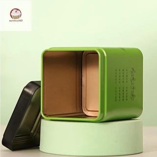 Myoloy Square Tinplate กล่องเก็บปิดผนึกชาแคดดี้ขวดกาแฟขนาดเล็กใบชาคอนเทนเนอร์กระป๋องเครื่องเทศขนาดเล็กกล่องเก็บ TH