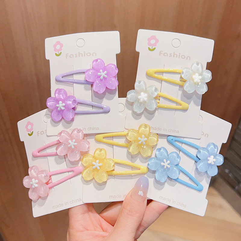 Rubuyou กิ๊บติดผม รูปดอกซากุระ สีชมพู เกาหลี น่ารัก หวาน แฟชั่นสําหรับผู้หญิง หน้าม้า กิ๊บหนีบผม-COD💗