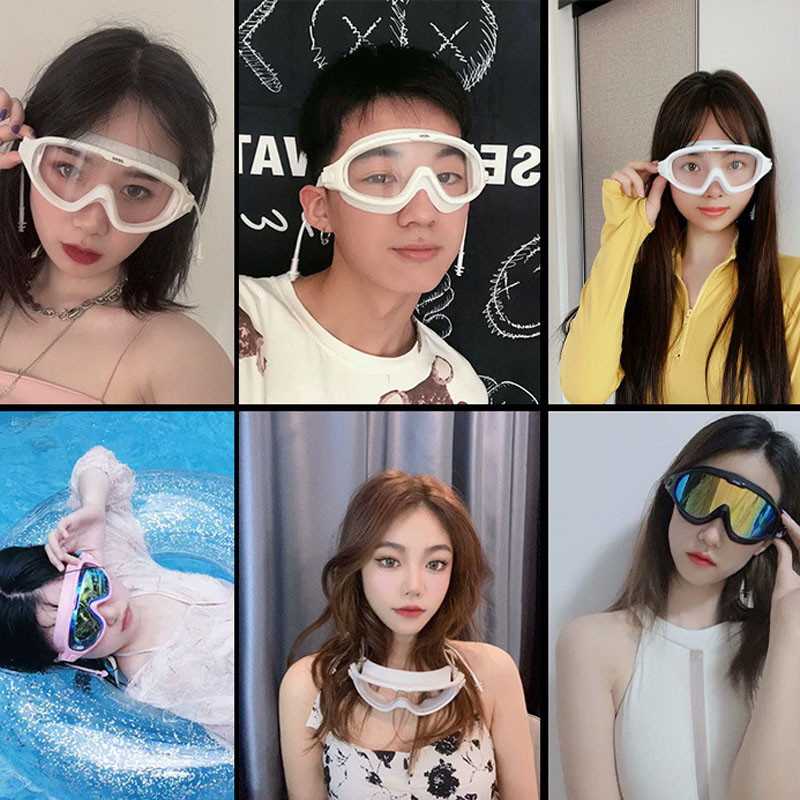 พร้อมส่ง แว่นตาว่ายน้ำผู้ใหญ่ กันน้ำ-กันฝ้าแบบสุดพิเศษ แว่นดำน้ำคุณภาพสูง กรอบขนาดใหญ่ ปรับระดับได้ เอียร์บัดกันลื่น - รูปที่ 6